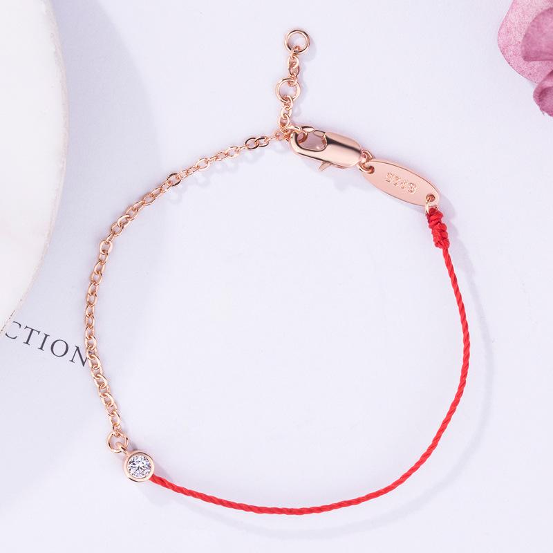 Women Rose Gold Braided Red String Bracelet For Horse Year Luck Valentine Gift Fashion Jewelry