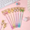 Back to school season 2pcs 0.5mm color rabbit styling neutral pen cartoon cute styling pen gift pen black signature pen creative stationery