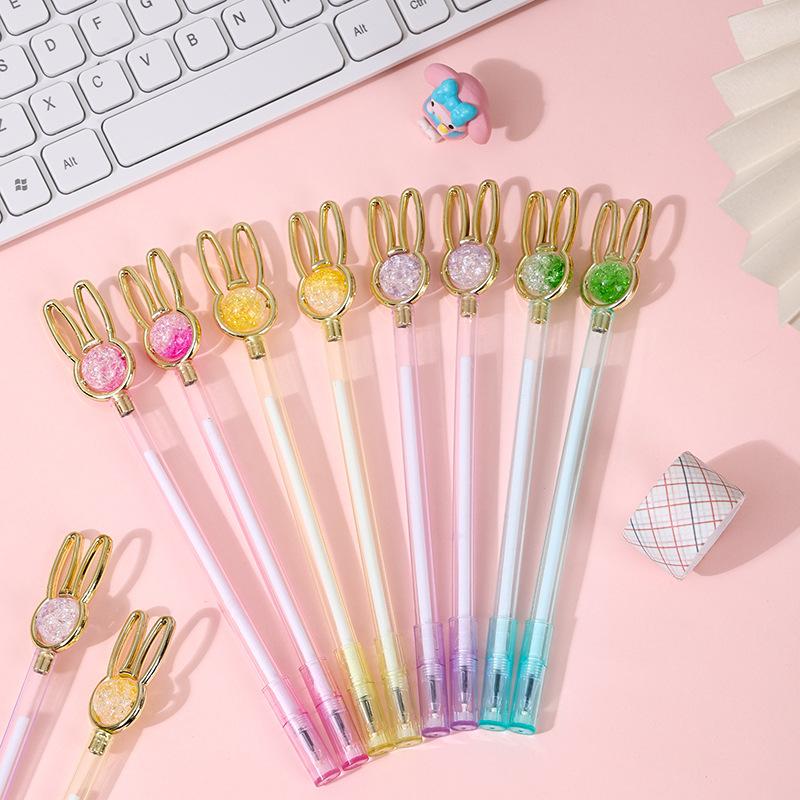 Back to school season 2pcs 0.5mm color rabbit styling neutral pen cartoon cute styling pen gift pen black signature pen creative stationery