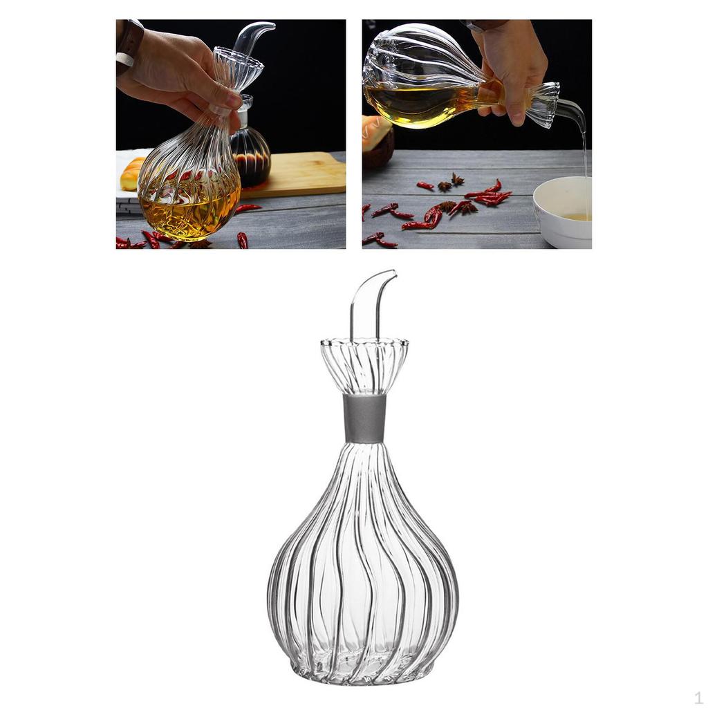 Elegant Glass Oil Dispenser for Kitchen and BBQ - Leakproof Pourer Included