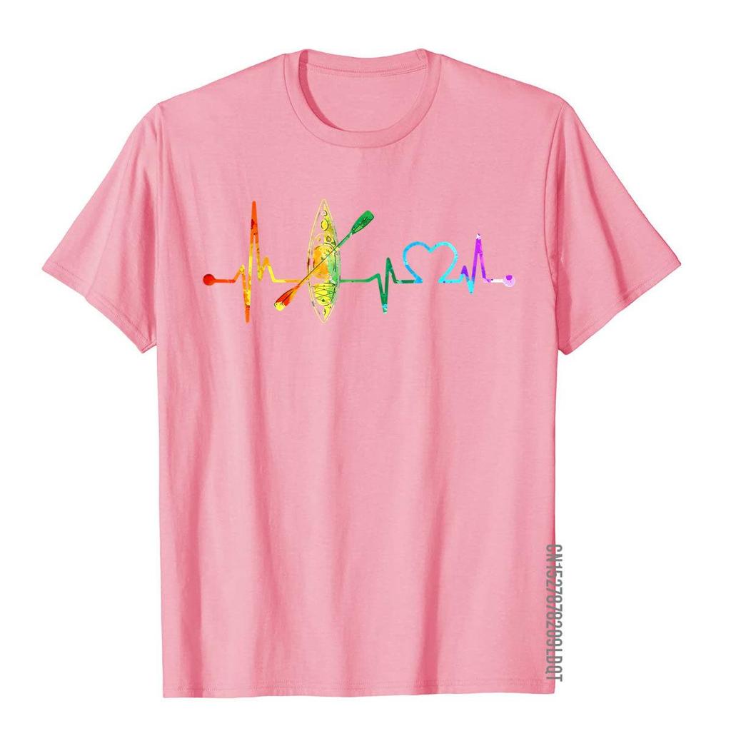 Kayaking Lover My Heartbeat Is A Kayak Vintage Color TShirt Printed On Tops  Tees Cotton Male T Shirt Simple Style On Sale