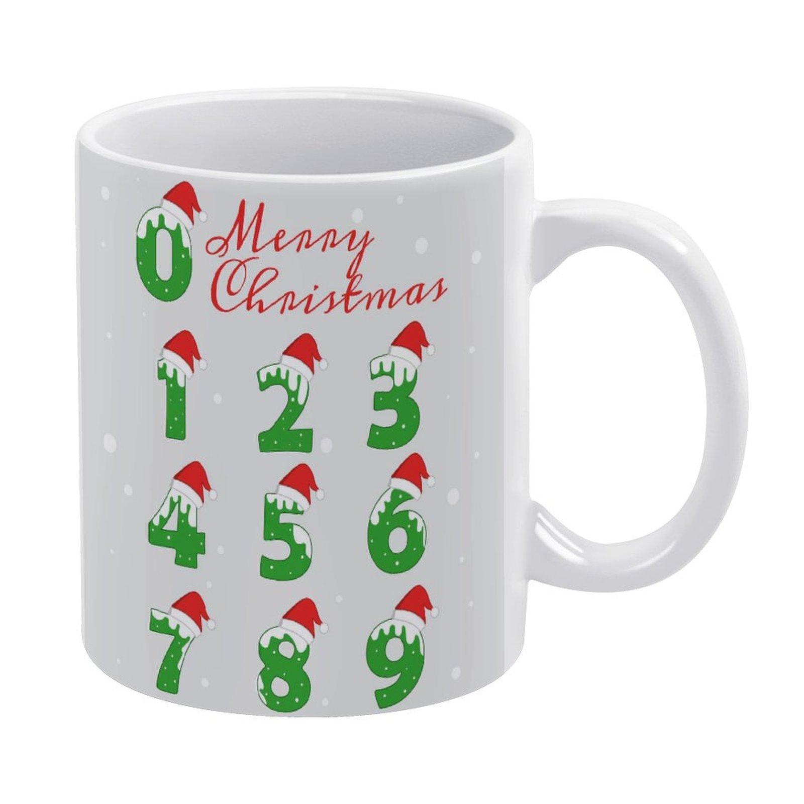 

1 Pack 11oz White Ceramic Mug Featuring Double-Sided Print Suitable For Daily Coffee Breaks And A Thoughtful Gift Option For Family Friends белый