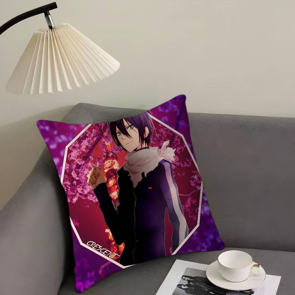 N-Noragami Cartoon Animation Office Cushion Pillowcase Car Cushion Cover45X45CM Lumbar Pillowcase Sofa Pillowcover