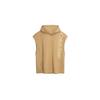 Loose Sleeveless Hooded Sweatshirt With Letter Print Men Tops Khaki 40LM206-PBE