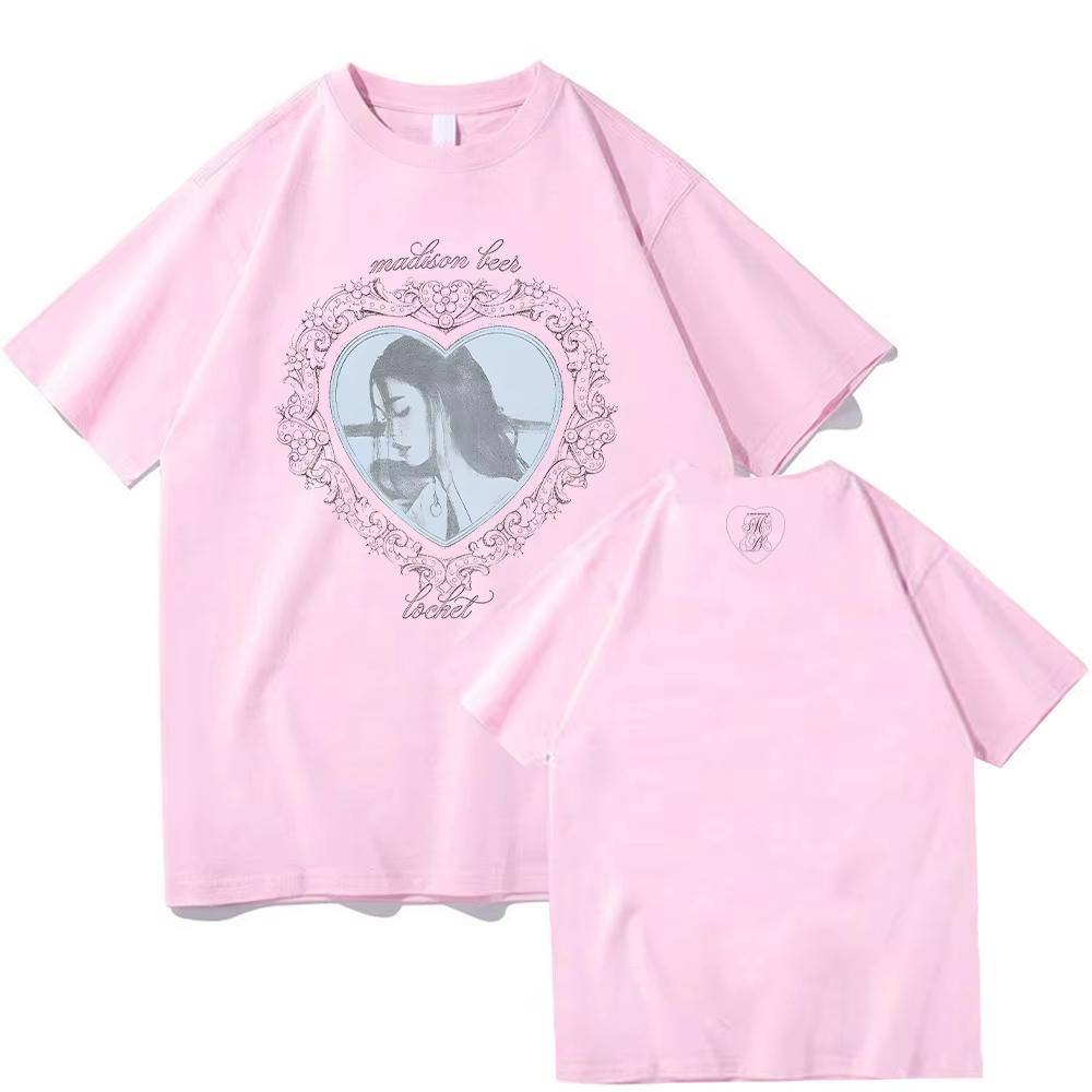 Madison Beer Locket Merch Design Pattern Printed Unisexs Sweatshirts Summer Minimalist Casual Sports Loose Short Sleeve Tshirts