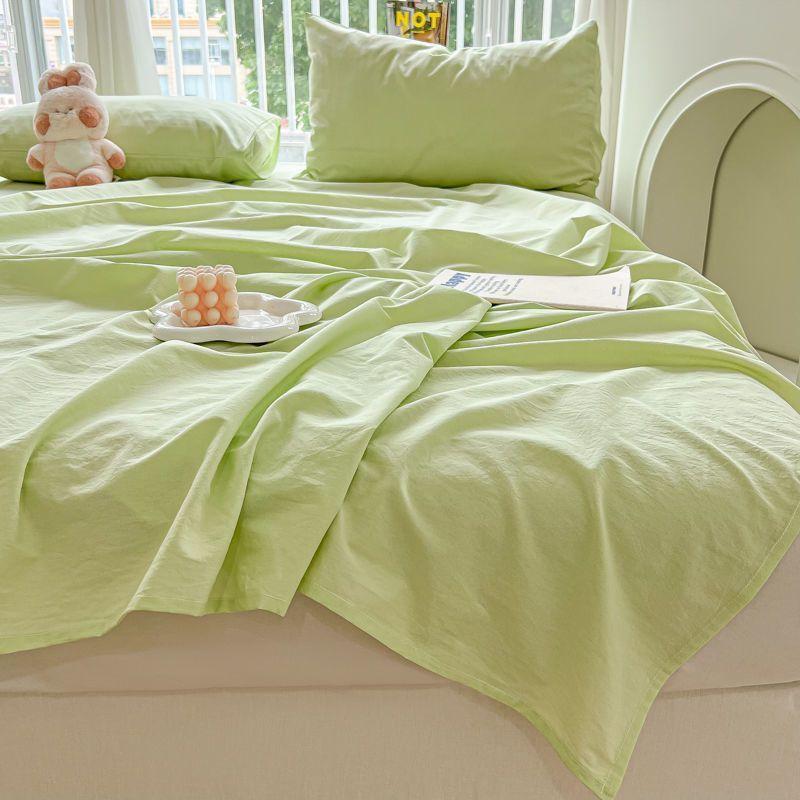 Ins Style Plaid Thick Bed Sheet With Pillowcase For Single Student Dormitory 120*230