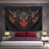 "Triple-Headed Fiery Wolf Design" Pattern Wall Hanging Tapestry Decorative Tapestry Home Decor for Bedroom and Living Room