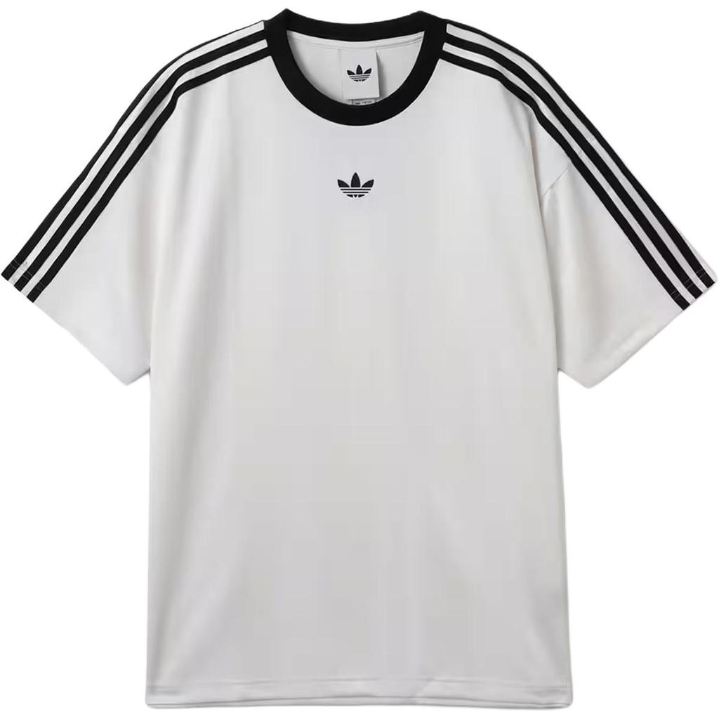 adidas Originals Adicolor Jacquard Loose Striped Pullover T-Shirt Unisex Tops White Black JW5877