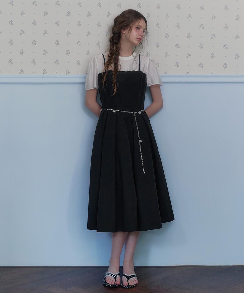 Teuwi Hepo Layered Pintuck Short Sleeve Long Dress