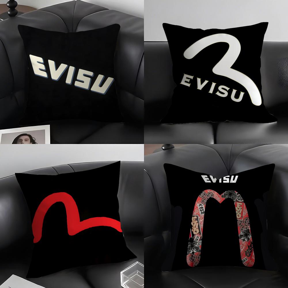 E-Evisu Brand Cushion Cover Pillowcase Ultra Soft Skin Friendly Fabric Cloud Like Comfort & Concealed Zipper