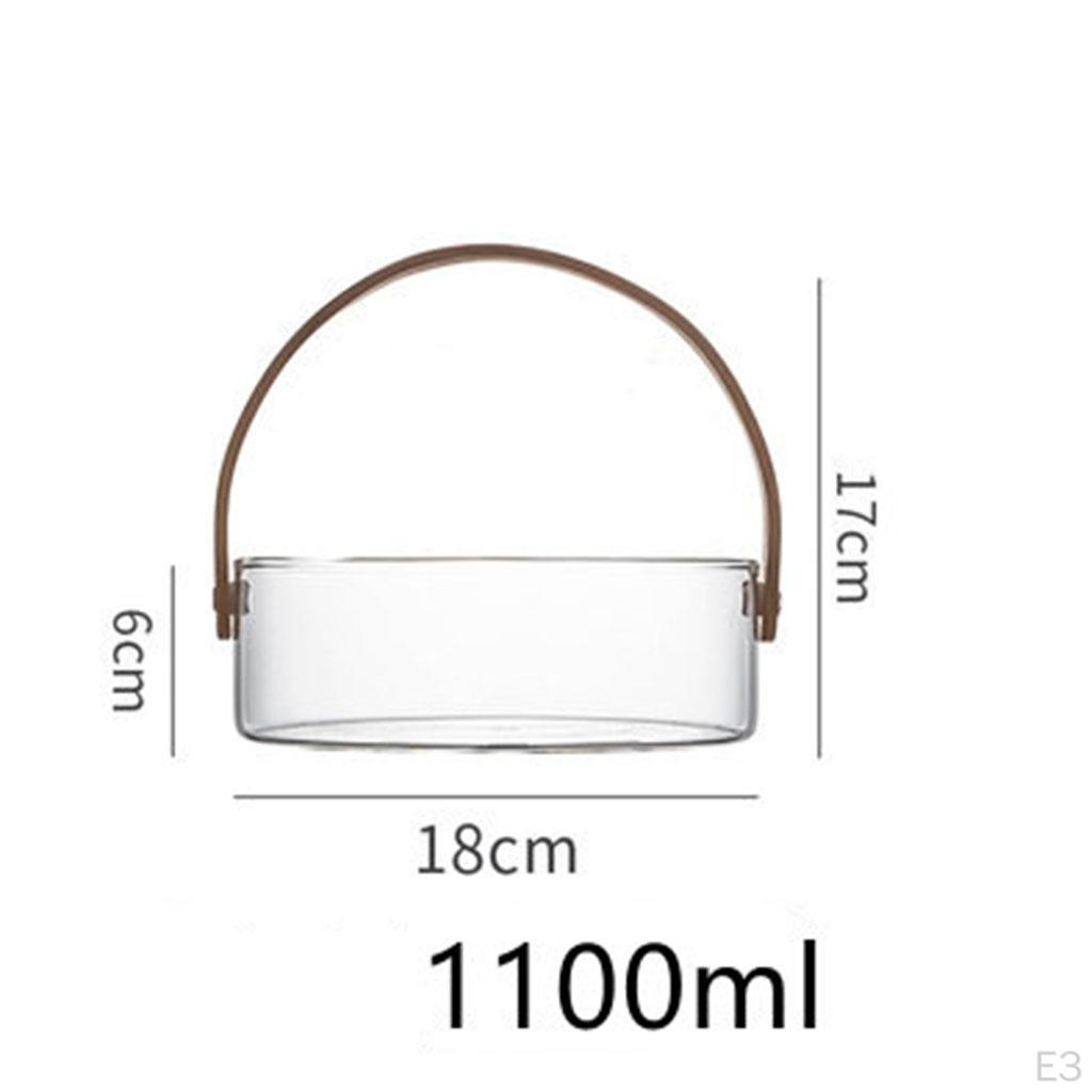 Glass Serving Tray with Handle Round Dried Basket Kitchen Supply for Parties Decor