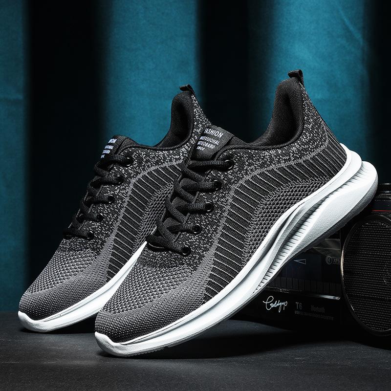New casual running coconut shoes casual sports men's shoes fly-woven mesh breathable running shoes