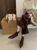 Autumn Simple Matte Suede Flat Socks Boots Flat Heel Thin Boots Temperament Pointed Short Boots Women's
