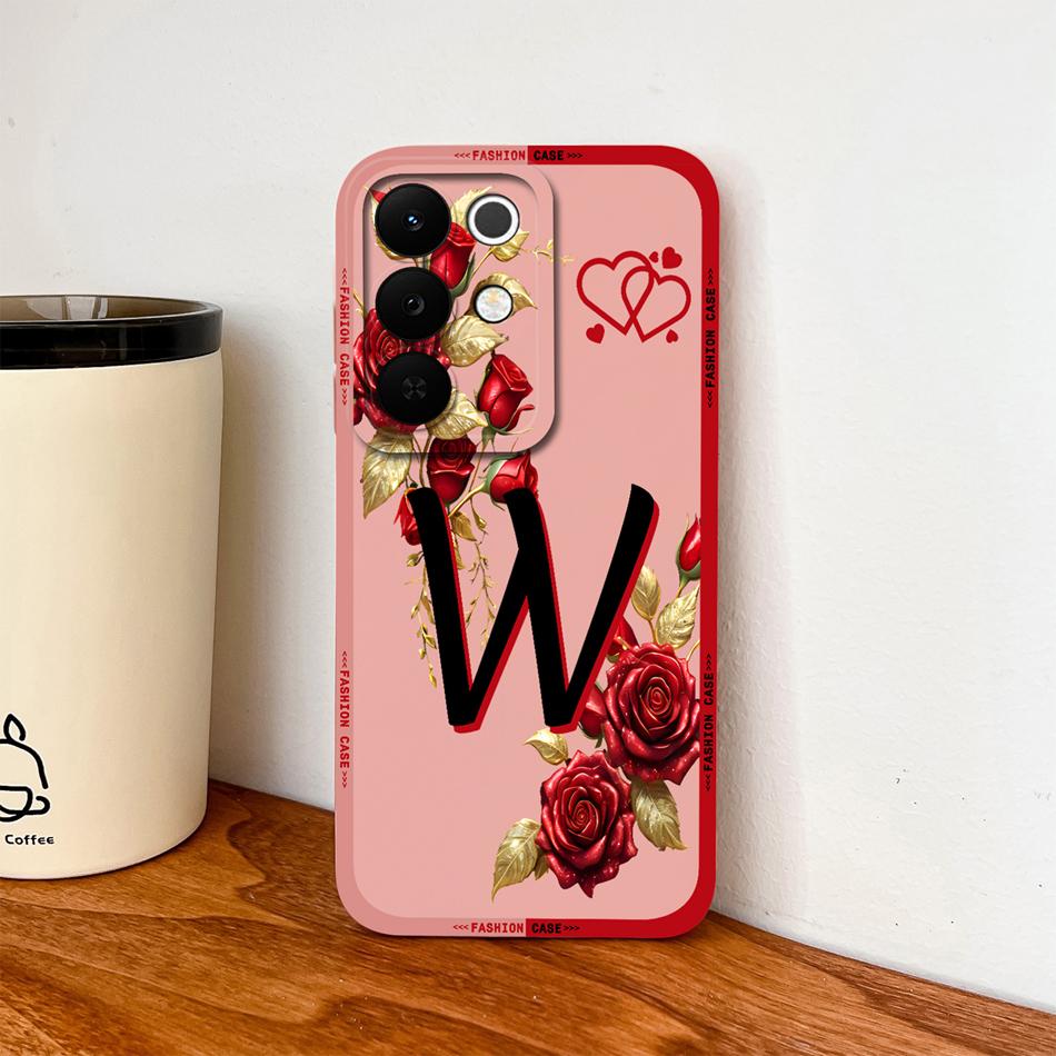 For Realme C85 Pro Phone Cover Flowers Name Letters Soft Liquid Silicone Full Protection Case For Realme C 85 Shockproof Housing