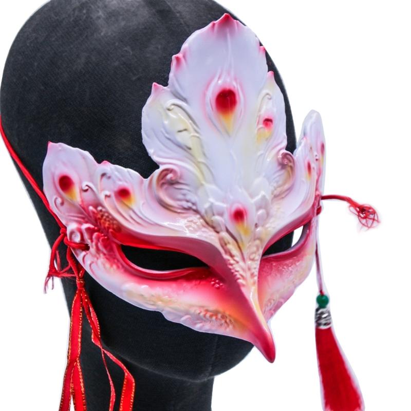 Masquerade Adult Half Face Mask Sexy Funny Dress Chinese Style Adjustable Mask for Halloween Carnivals Night Club