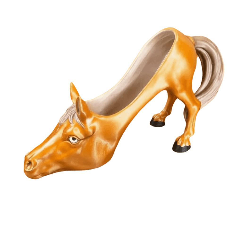 Elegant Horse Sculpture Pen Holder Light Luxury Design Decorative Horse Sculpture Table Ornament S коричневый