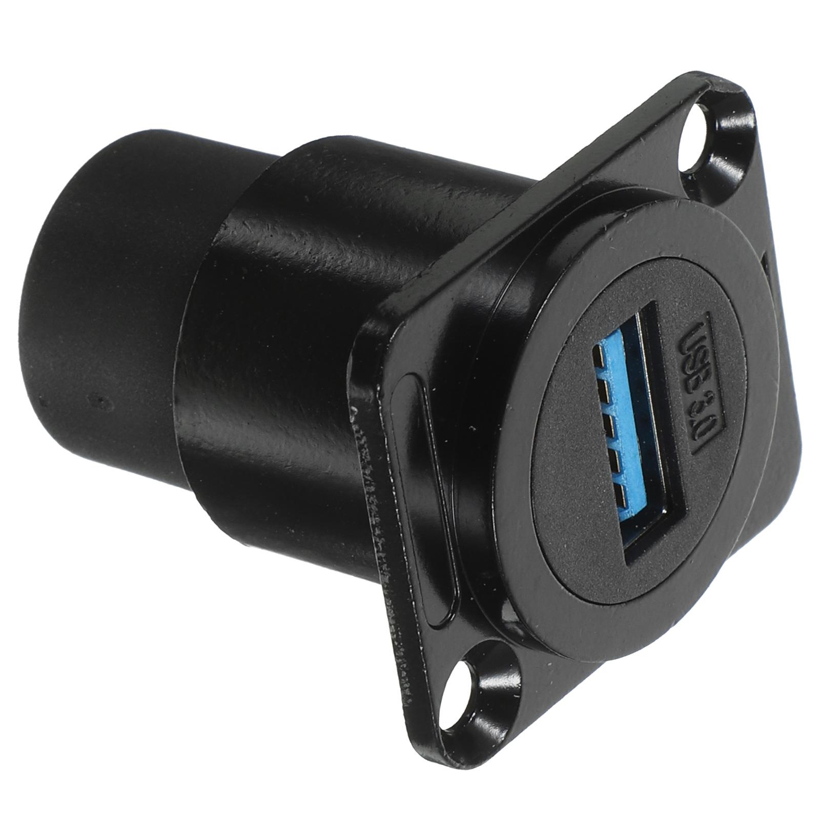 

USB Панельное Гнездо Проходной Переборочный Адаптер Водонепроницаемый Кабель Передача Данных Удлинитель 30 Монтажный Соединитель чёрный