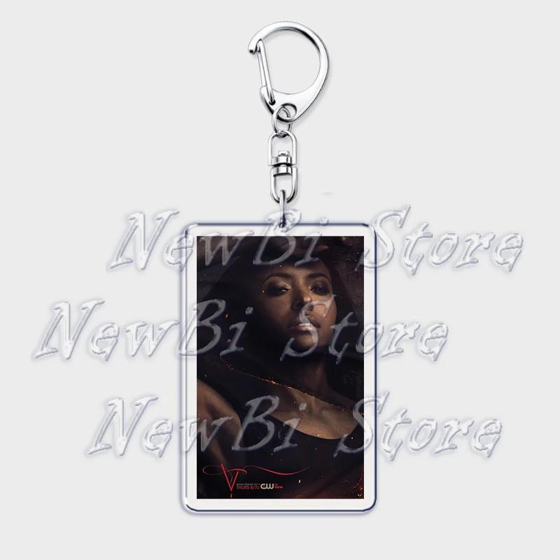 TVD The Vampire Diaries Keychain for Accessories Bag Damon Stefan Salvatore Elena Gilbert Key Chain Keyring Jewelry Fans Gifts
