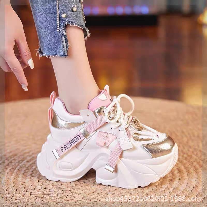 Inner Height Increase Dad Shoes Women's Autumn New Shorty Le Platform Shoes Retro Sports Shoes Velvet Women's Shoes Are Not Tired