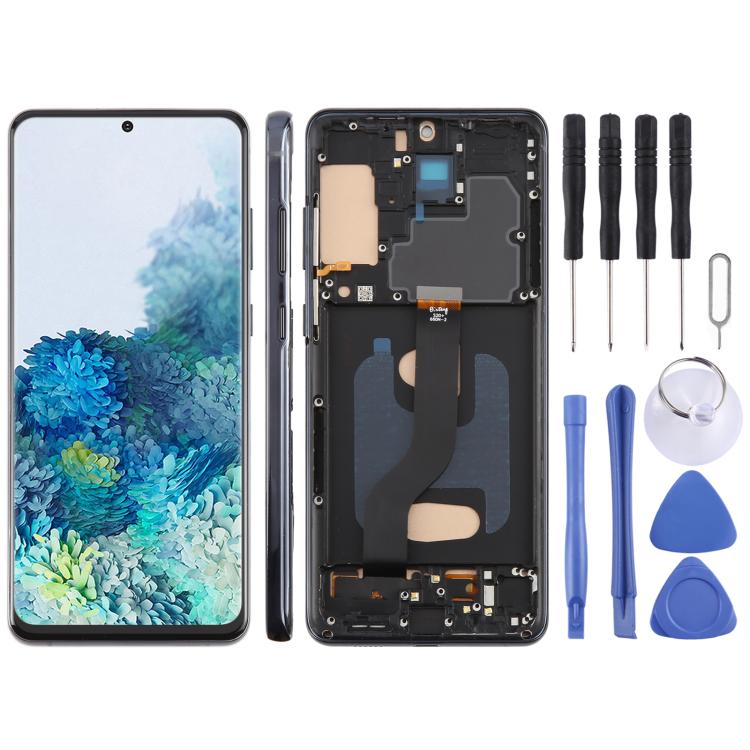 Dla Samsung Galaxy S20+ SM-G985F 6,58 cala Ekran TFT LCD Digitizer Pełny Zestaw z Ramką, Nie Obsługuje Identyfikacji Odciskiem Palca