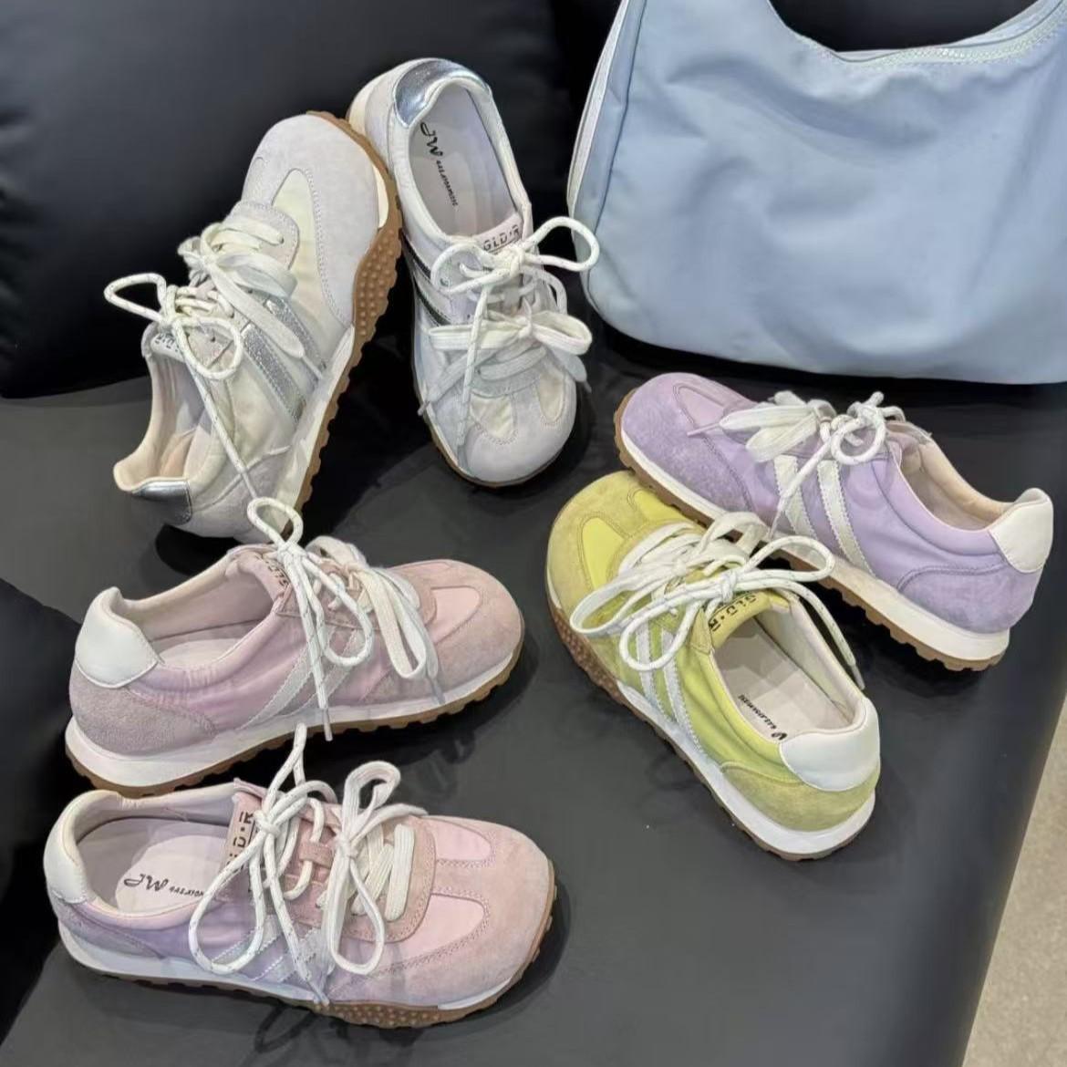 

Кожаные ретро женские весенние новые пара шнурков дышащие и легкие на платформе спортивная и повседневная обувь 39 жёлтый