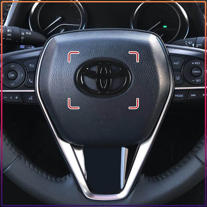 1Pcs Car Steering Wheel Emblem Badge Decal Sticker Auto Styling Decor Fit For Toyota Fortuner Chr Verso Prius Hiace Yaris Trd Corolla