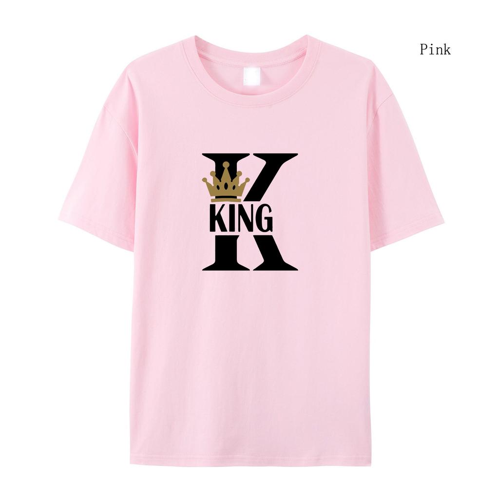 Damski Letni T-shirt z Krótkim Rękawem T-shirt z Krótkim Rękawem Król Nadruk Damski T-shirt T-shirt Jogger T-shirt z Krótkim Rękawem