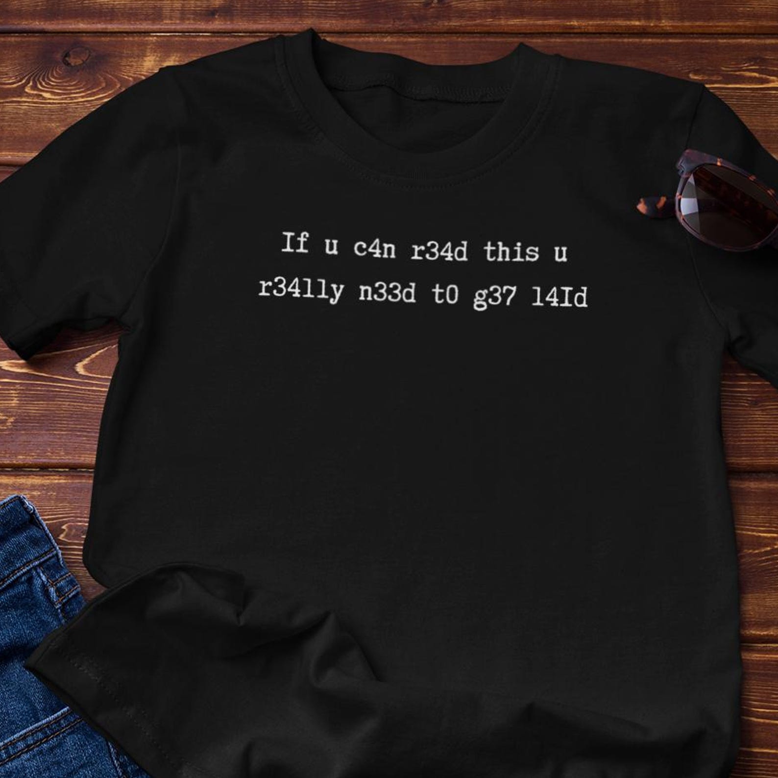 Funny TShirt - Leetspeak - IYKYK | Tech Meme CottonTee S