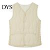 Fashionable Short Vest for Women Women's Warm Padded Lightweight Sleeveless Slim Fit Waistcoat Windproof Solid Color Single-breasted Fall Winter Daily