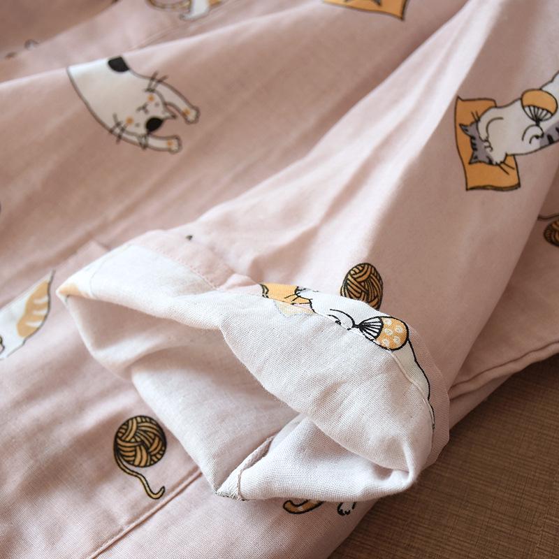 Long Pure Cotton Gauze Bathrobe - Absorbent Spring/Summer Nightgown for Couples