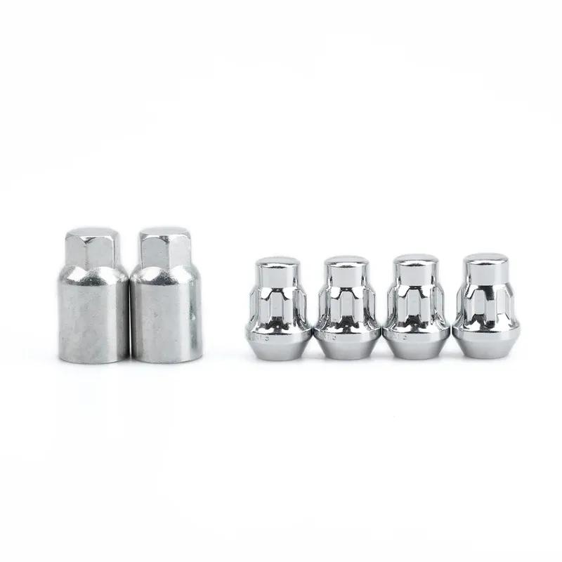 4 Anti Theft Nuts+2keys 33mm Safety Wheel Nuts Secrets M12x1.5 Rims Auto Accessories for Chevrolet Mitsubishi Mazda Kia