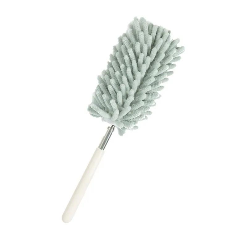 Telescopic Lengthen Duster Microfiber Chenille Home Cleaning Stainless Dust Removal Steel Dust Brush Ceiling Clean Multifunction