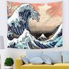 Kanagawa Wave Tapestry: Decorative Wall Hanging & Bedside Cloth