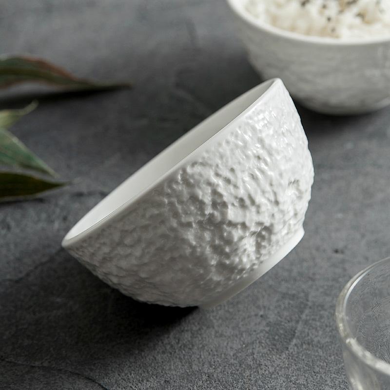 Rice Bowls, Household 2023 New High Grade Cutlery, Ceramic Bowls, Spoons, Single 4.5-inch Dining Bowls
