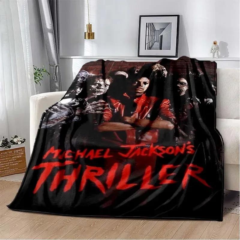Custom Pop Music Michael J-Jackson Printed Flannel Blanket , Warm Soft Cozy Blanket Flannel Livingroom Home Decor Birthday Gi