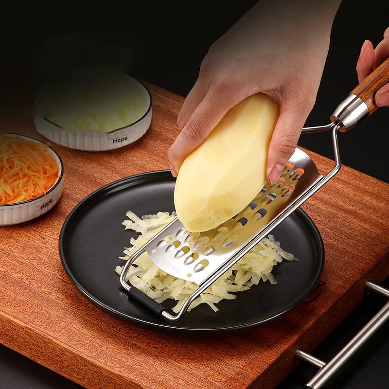 Lemon Zester With Fine Blades Lightweight Cheese/Vegetable Grater Solid Wood Handle Design - Rust-Resistant Durable