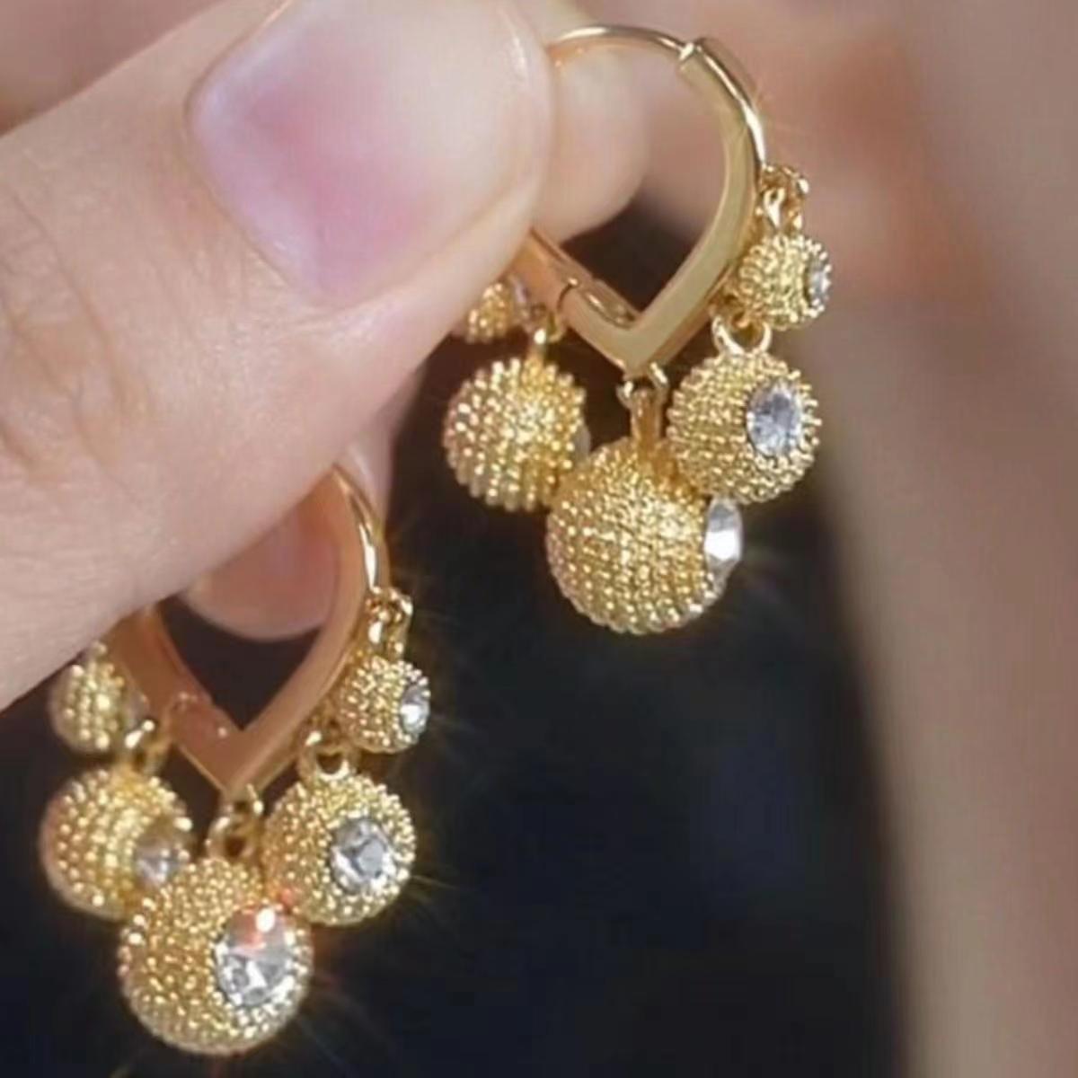 

Серьги-каффы 2024 Rhinestone Five Blessings Durian - Женские роскошные модные серьги высокого класса белый