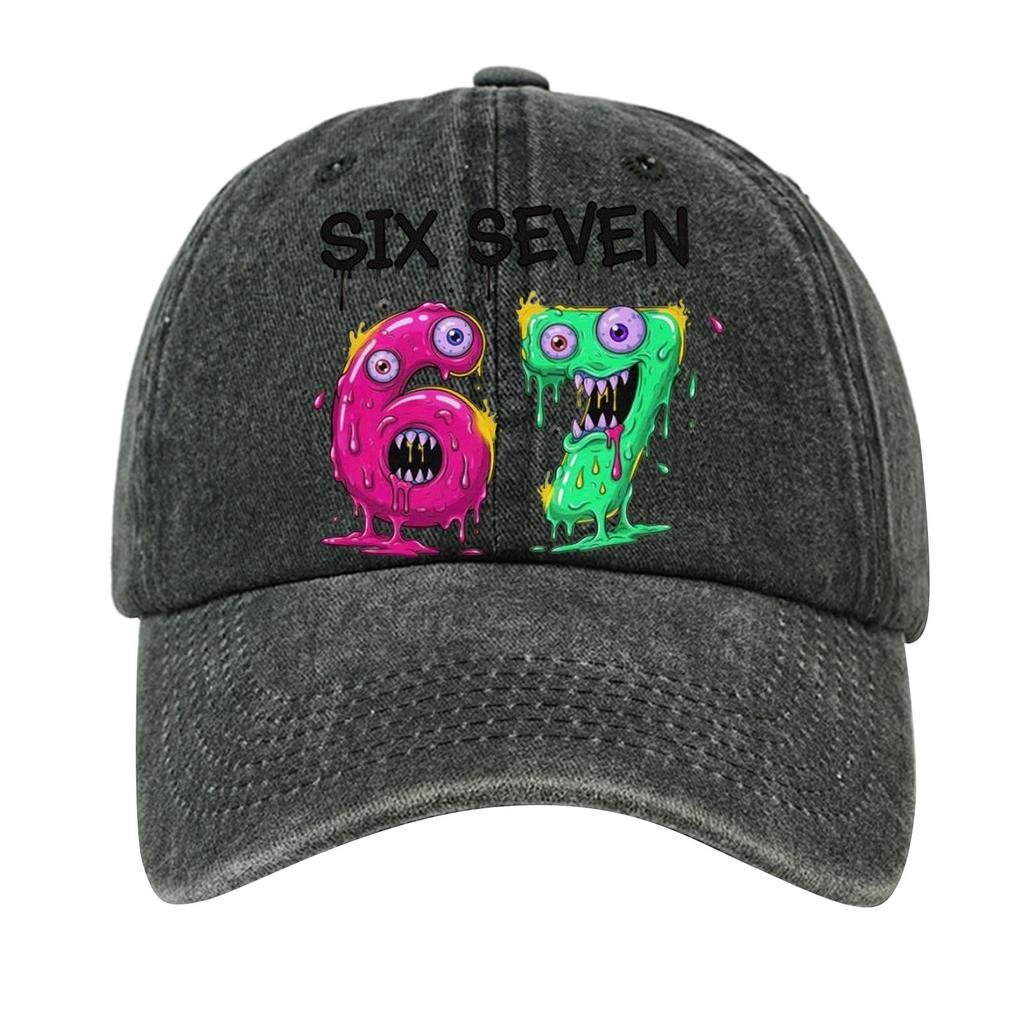 Washed Cotton Baseball Cap With Printed Distressed Soft Top Denim Hat For Men, European And American Retro Hat