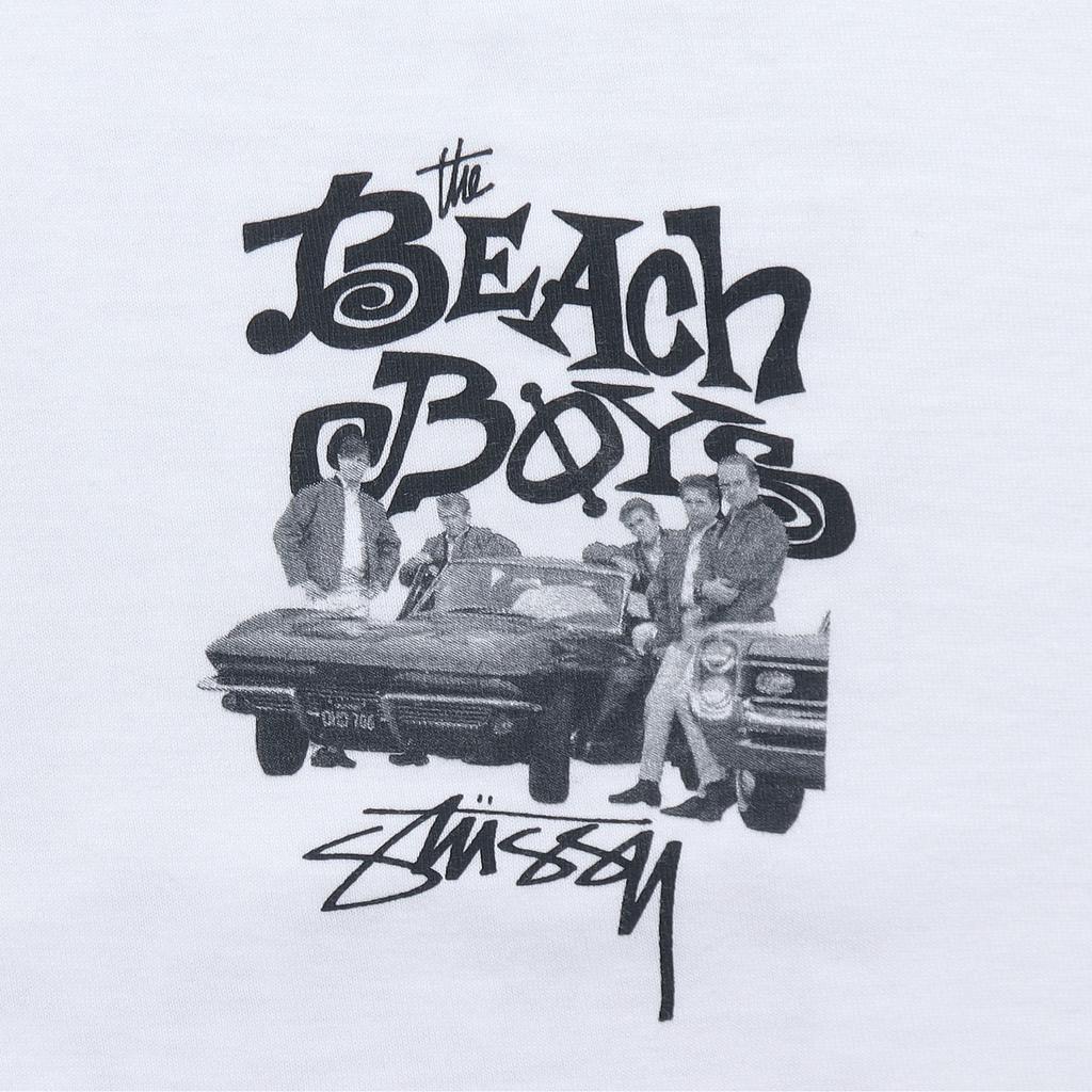 Stussy The Beach Boys Portrait Short Sleeve American Vintage T-Shirt Unisex Tops White 3903704
