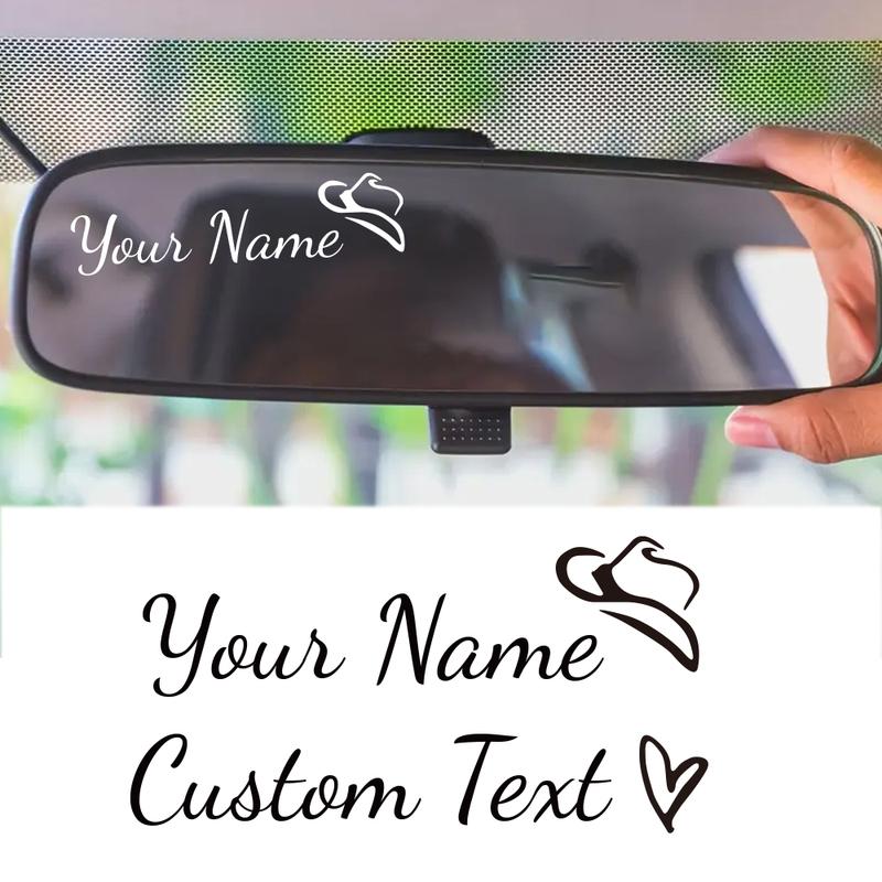 Car Rearview Mirror Personalized Text Vinyl Decor Decal Creative Window DIY Decaration  Stickers Auto Tuning Accessories