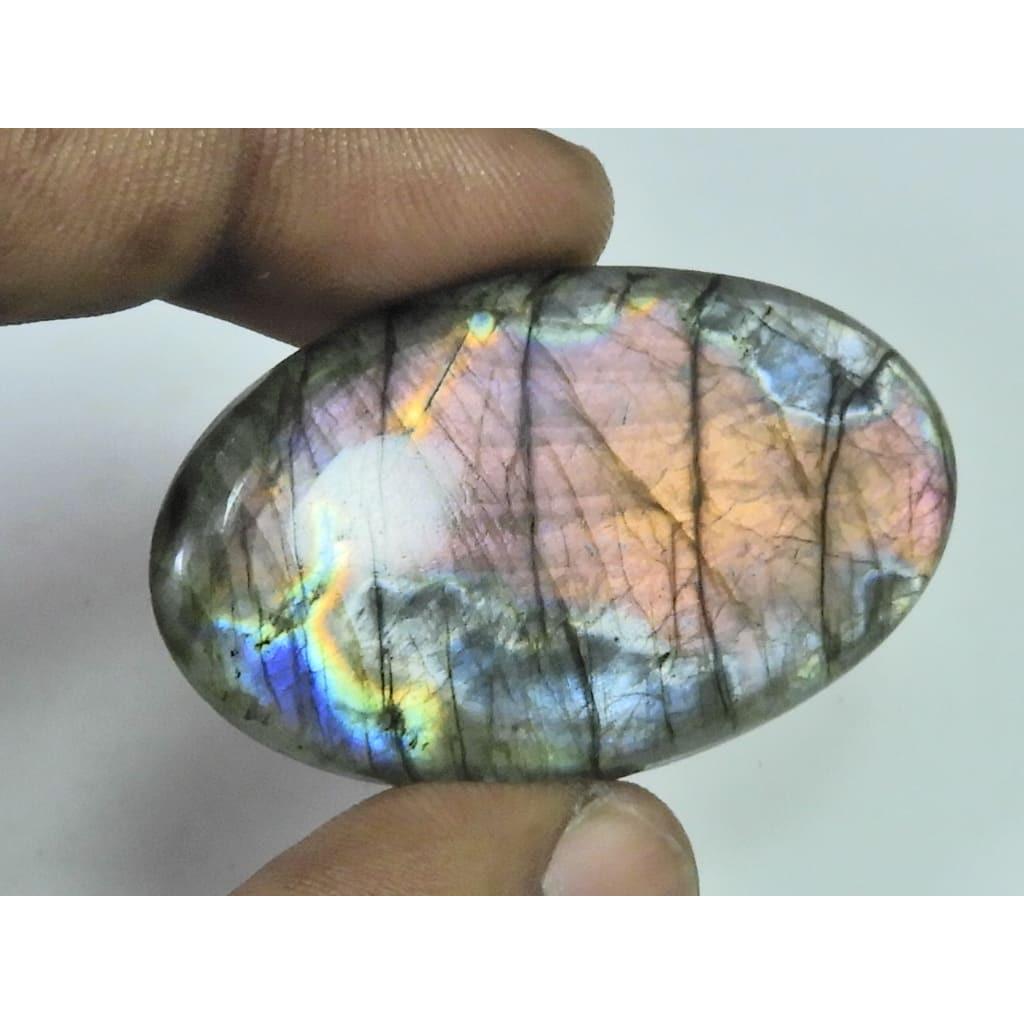 26X48X05MM Natural Purple Labradorite Spectrolite Oval Loose Gemstone 71Cts. D-412