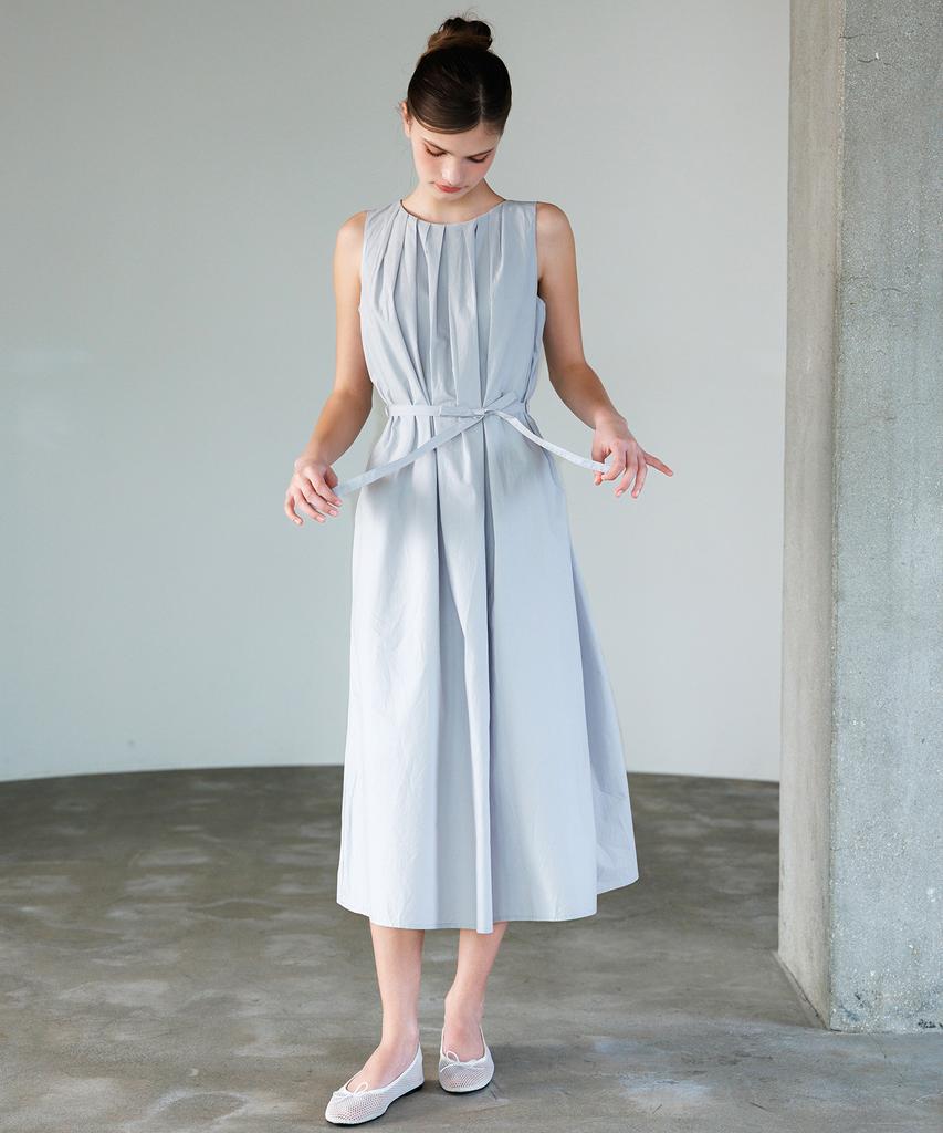 HYFVE Pintuck Belted Sleeveless Dress
