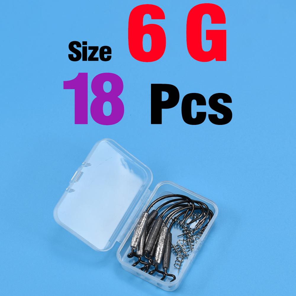 18Pcs Set Jig Crank Head Barbed Hook 1.8g 2g 3g 6g Soft Lure Worm Offset Fishhook Spring Lock Pin Fishing Tackle Accessories