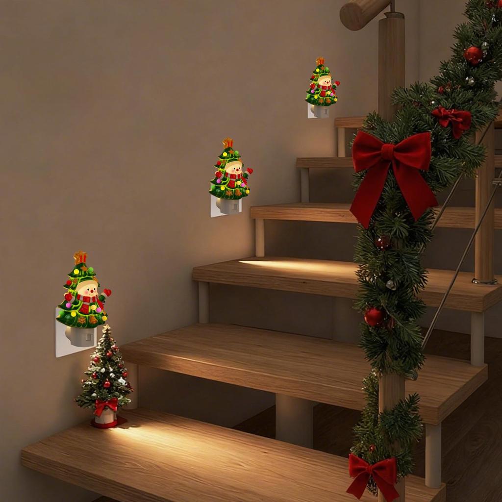 Vánoční stromek Noční světlo Teplý vánoční přívěsek Keramický vánoční stromek Romantické Vintage noční světlo Pro kavárnu Pracovnu Ložnici