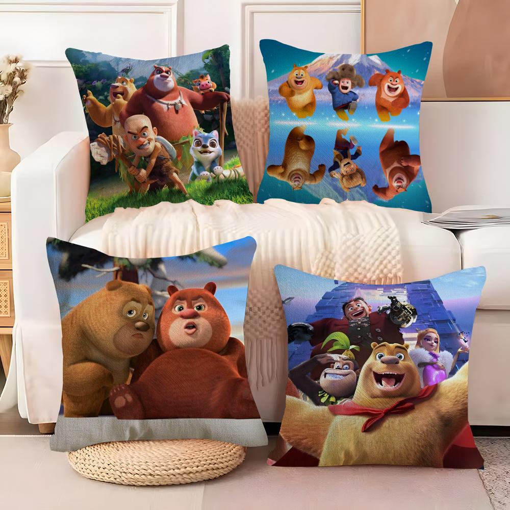 BBoonie BBears Cushion Cover Soft Plush Fabric DoubleSided Printed Sofa Cushion Cover for All Seasons Home Decor Gift