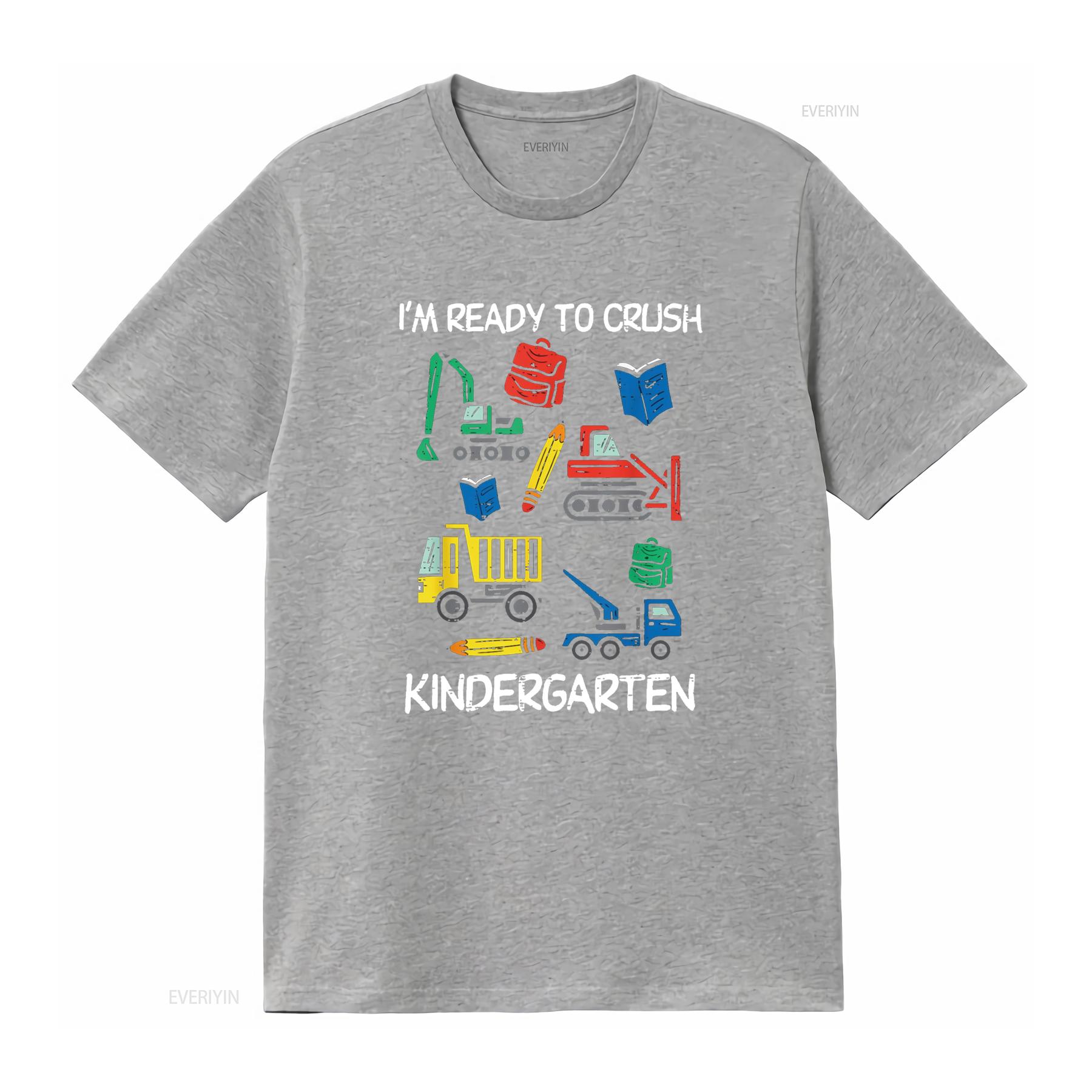 Construction Trucks Im Ready To Crush Kindergarten Boys Kids T Shirt vintage Washed graphic Comfortable Stretched Slightly S
