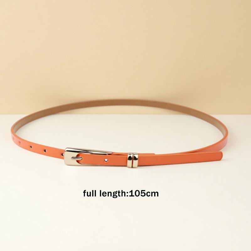 1Pc 105Cm 11  Candy Colors Womens Decorative Leather Belt Skinny Thin Dress Belt Waist Belt Waistband