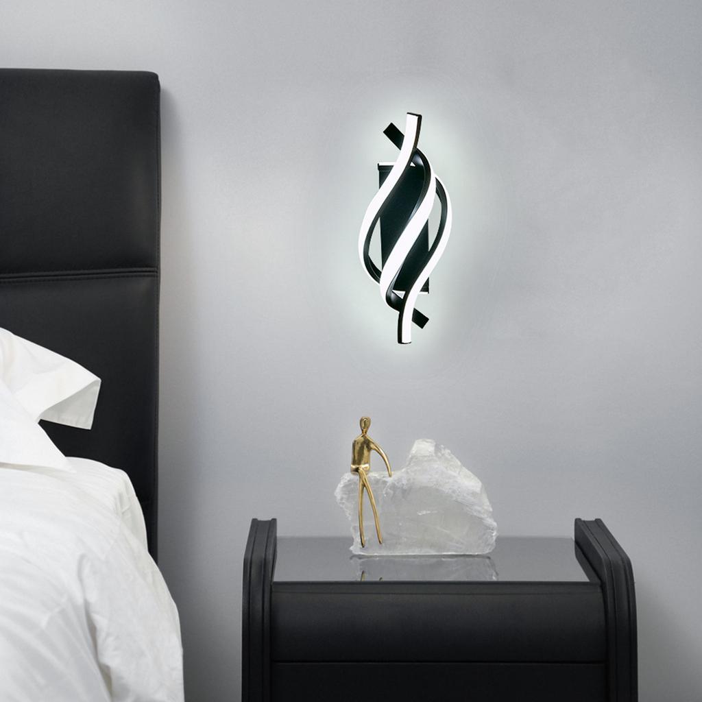 LED Spiral Wall Light Modern Design Indoor Mounted Bedside Lamp with Integrated LED Panel for Home and Office Lighting