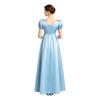 Dámské Retro Regency Maxi Šaty Čtvercový Výstřih Ozdoba z Umělých Per Vaflový Rukáv Saténové Dlouhé Šaty