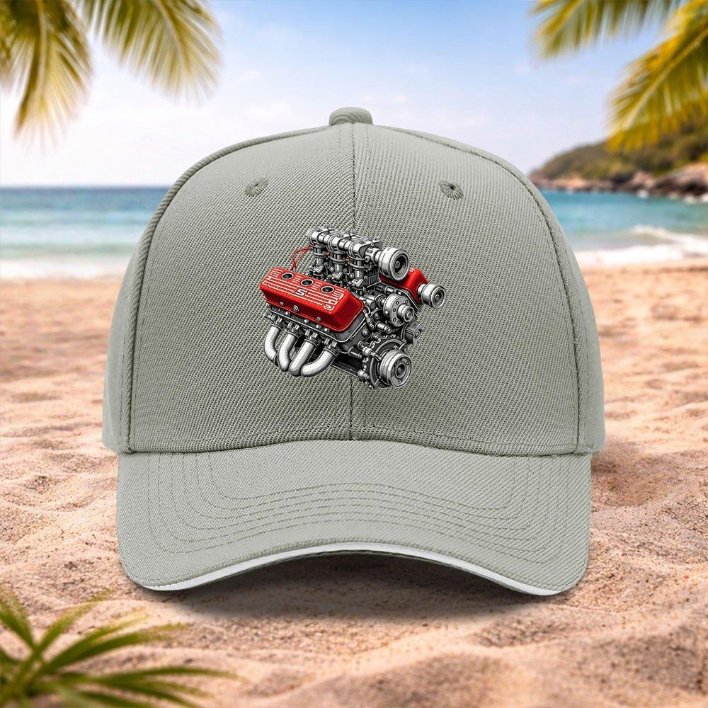 Red Engine Baseball Cap Unisex for Weddings Festivals Cycling Camping Photography Multiple Colors